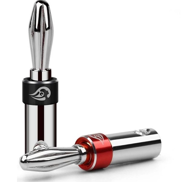 Premium Rhodium-plated Banana Plug Male Connectors (1 Pair)  Premium Rhodium-plated Banana Plug Male Connectors (1 Pair)