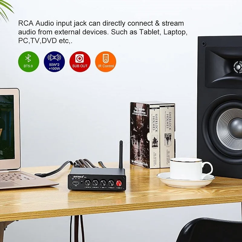AIYIMA B01 Wireless Bluetooth Receiver/Streamer, USB Integrated Amplifier