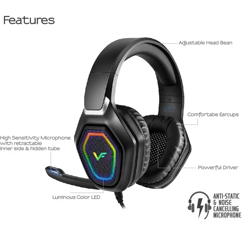 Vinnfier Toros 6 RGB Over-Ear Gaming Headset with Mic