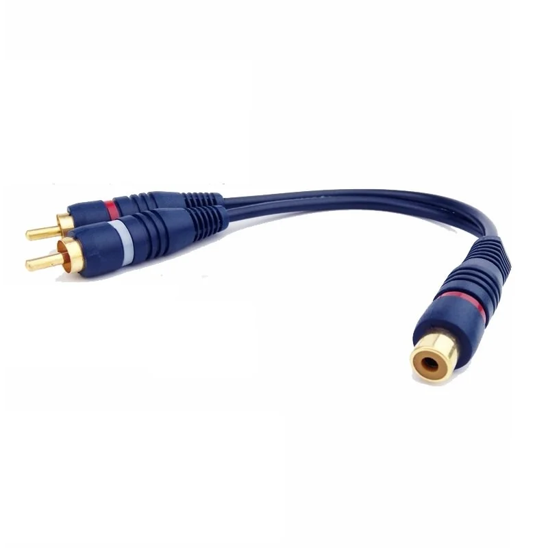 Dual RCA Male to Single RCA Female Interconnect Cable