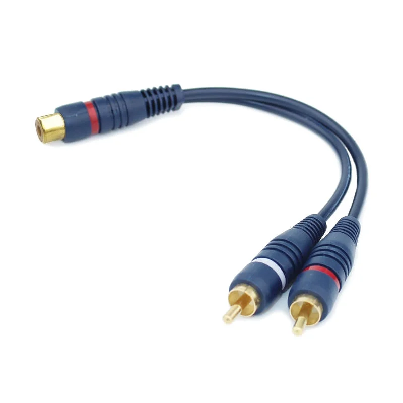 Dual RCA Male to Single RCA Female Interconnect Cable