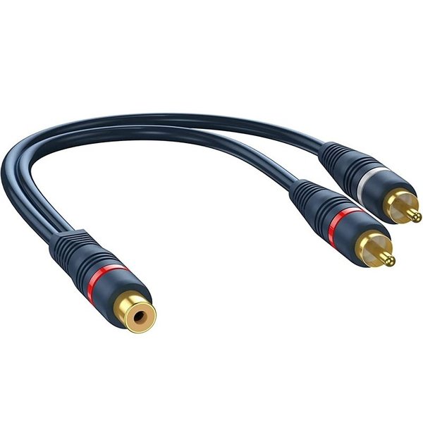 Dual RCA Male to Single RCA Female Interconnect Cable