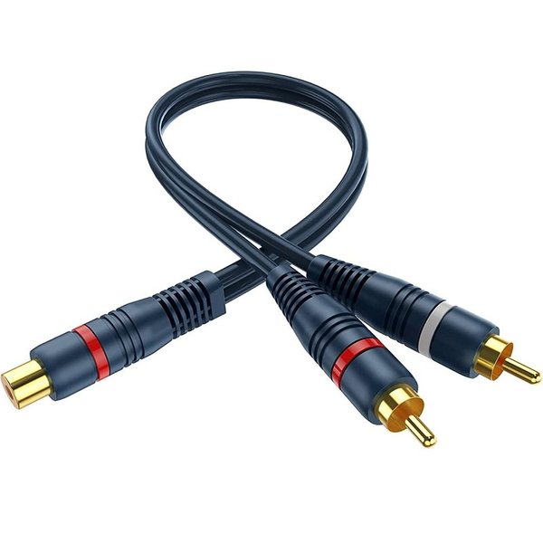 Dual RCA Male to Single RCA Female Interconnect Cable