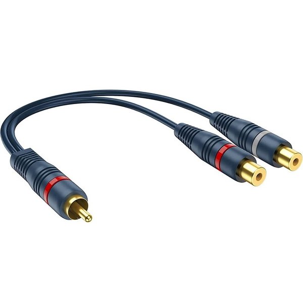 Single RCA Male to Dual RCA Female Interconnect Cable