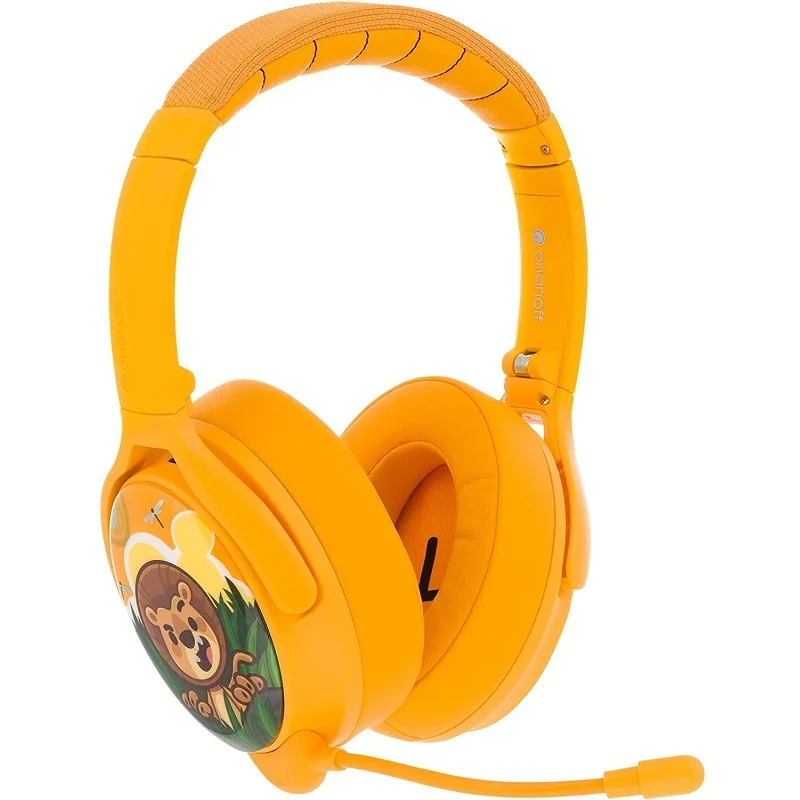BuddyPhones Cosmos+ Wireless Bluetooth Noise-Cancelling Over-Ear Headphone with Mic for Kids - Sun Yellow