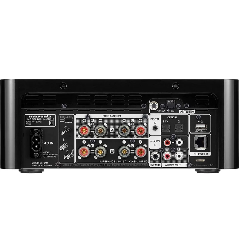 Marantz Melody X (M-CR612) Multi-Room Wireless Bluetooth/WiFi Network Streamer, CD Player & Integrated Amplifier - Black