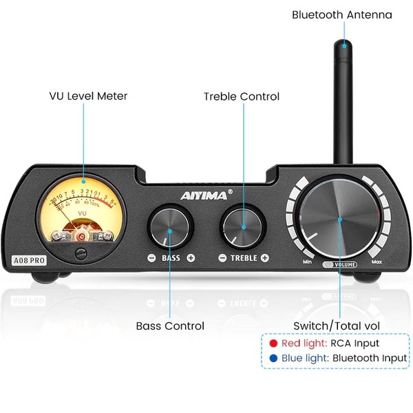 AIYIMA A08 Pro Wireless Bluetooth Hi-Fi Integrated Amplifier AIYIMA A08 Pro Wireless Bluetooth Hi-Fi Integrated Amplifier