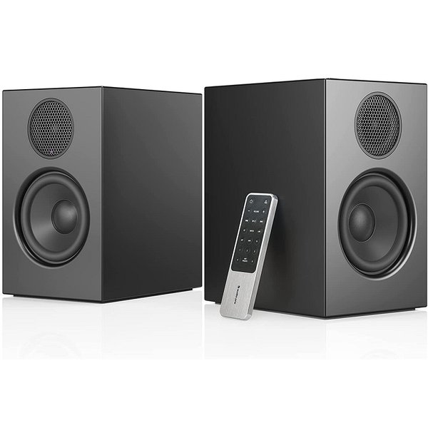 Audio Pro A28 Multi-Room Wireless Bluetooth/WiFi Desktop Bookshelf Speakers (with HDMI) - Black
