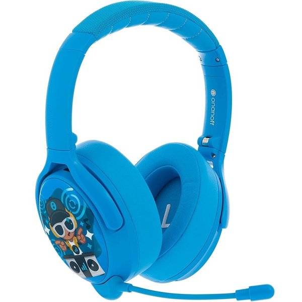 BuddyPhones Cosmos+ Wireless Bluetooth Noise-Cancelling Over-Ear Headphone with Mic for Kids - Cool Blue
