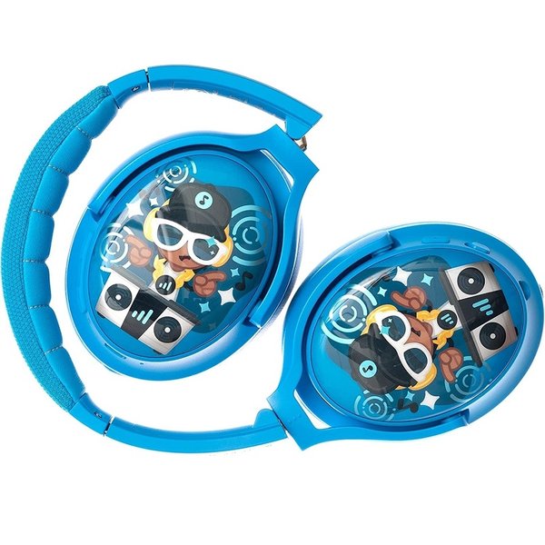 BuddyPhones Cosmos+ Wireless Bluetooth Noise-Cancelling Over-Ear Headphone with Mic for Kids - Cool Blue