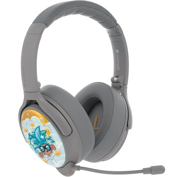 BuddyPhones Cosmos+ Wireless Bluetooth Noise-Cancelling Over-Ear Headphone with Mic for Kids - Grey Matter