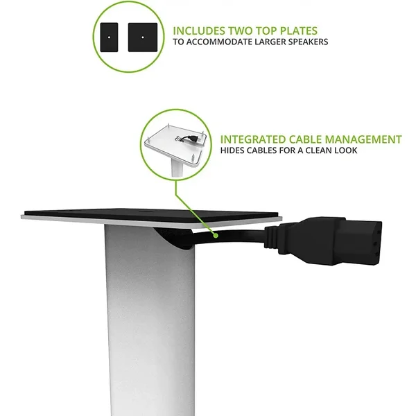 Kanto SP32PLW Floor Speaker Stands for YU / REN / TUK - Matte White