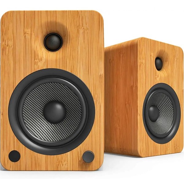 Kanto YU6 Wireless Bluetooth Desktop Bookshelf Speakers (with Phono Built-in) - Bamboo [Display Set]
