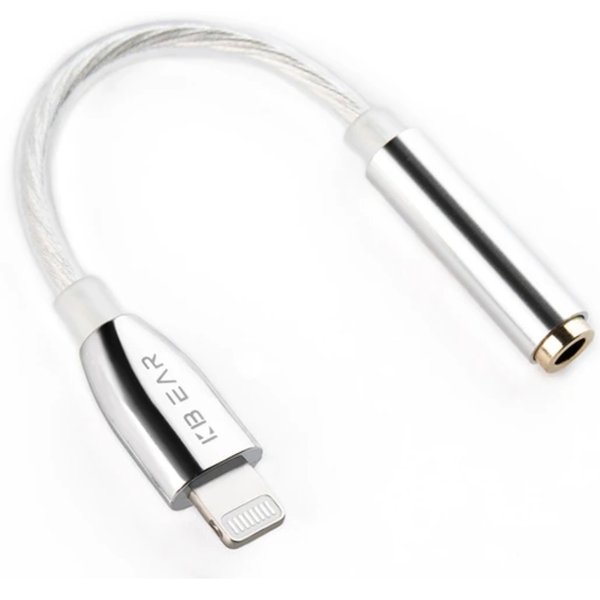 KBEAR T1 Apple Lightning to 3.5mm TRS Unbalanced Straight Adapter