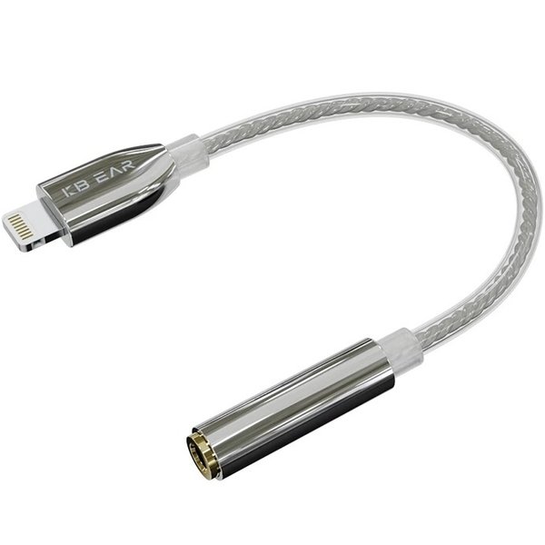 KBEAR T1 Apple Lightning to 3.5mm TRS Unbalanced Straight Adapter