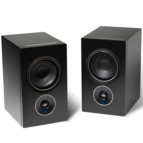 PSB Alpha iQ MQA Multi-Room Wireless Bluetooth/WiFi Network Desktop Bookshelf Speakers (wHDMI & Phono) - Matte Black