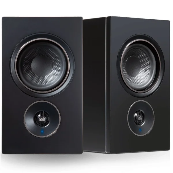 PSB Alpha iQ MQA Multi-Room Wireless Bluetooth/WiFi Network Desktop Bookshelf Speakers (wHDMI & Phono) - Matte Black