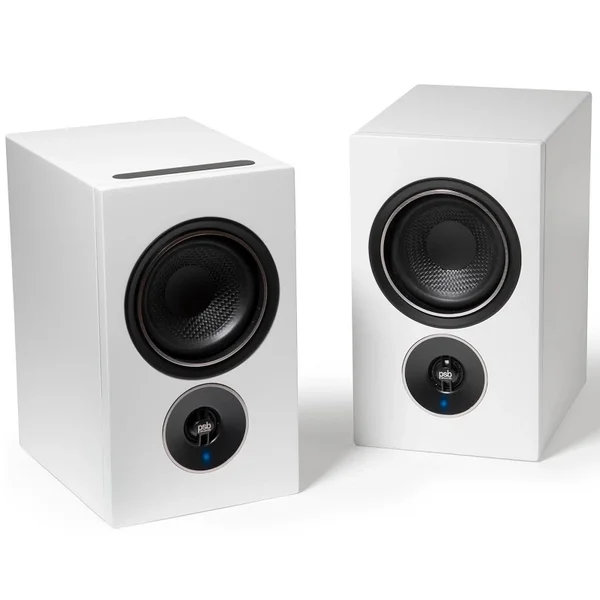 PSB Alpha iQ MQA Multi-Room Wireless Bluetooth/WiFi Network Desktop Bookshelf Speakers (w HDMI & Phono) - Matte White