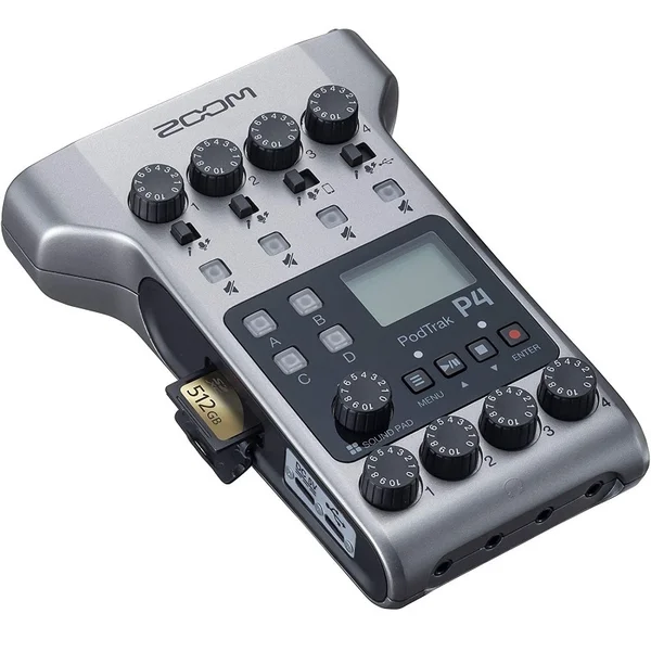 Zoom PodTrak P4 Portable USB Audio Interface for Podcast Recording