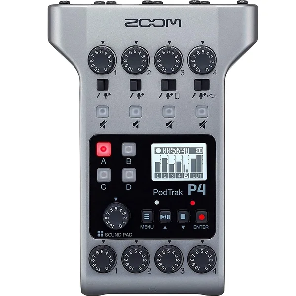 Zoom PodTrak P4 Portable USB Audio Interface for Podcast Recording