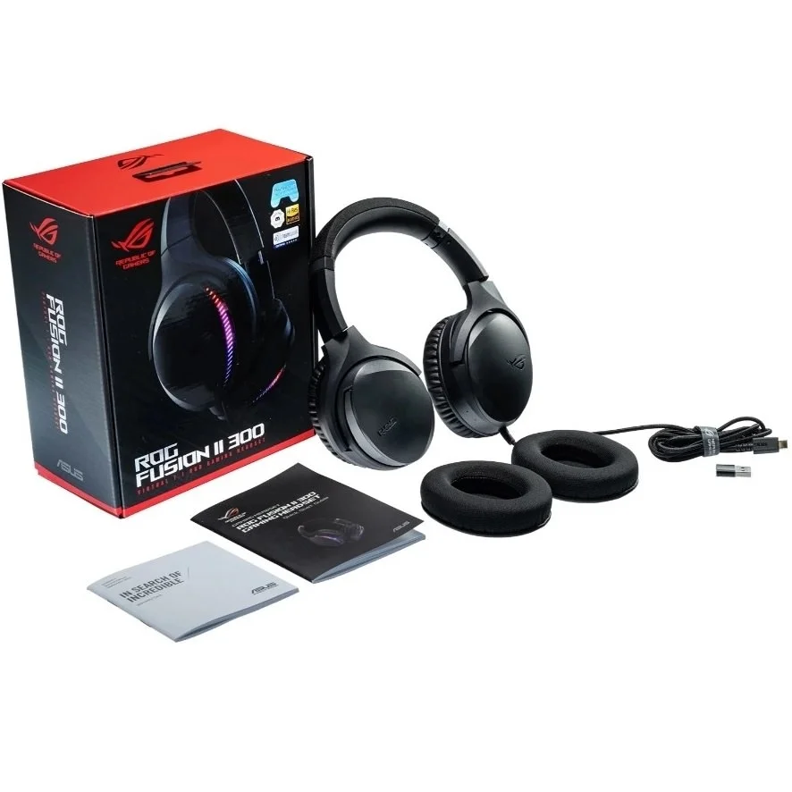 ROG Fusion II 300 7.1 Surround Sound USB Gaming Over-Ear Headset with Mic