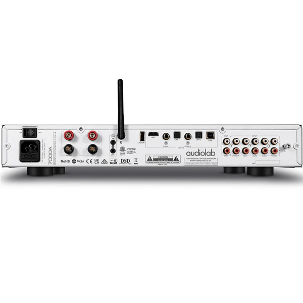 Audiolab 7000A MQA Wireless Bluetooth Transceiver/Streamer Hi-Fi Integrated Amplifier & USB DAC (with HDMI & Phono) - Silver