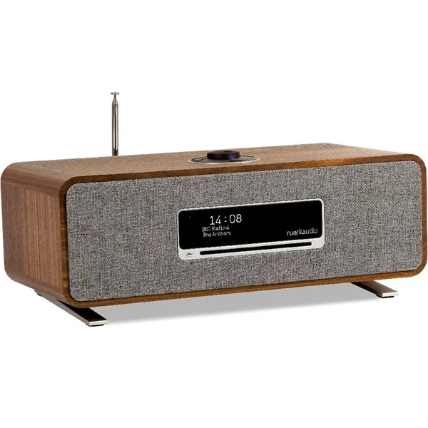 Ruark R3S Multi-Room Wireless Bluetooth/WiFi Network Desktop Speaker & CD Player with FM Radio - Rich Walnut Veneer