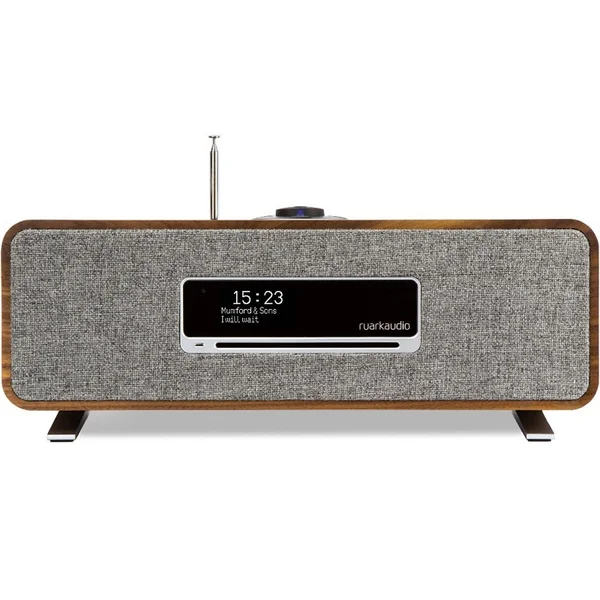 Ruark R3S Multi-Room Wireless Bluetooth/WiFi Network Desktop Speaker & CD Player with FM Radio - Rich Walnut Veneer