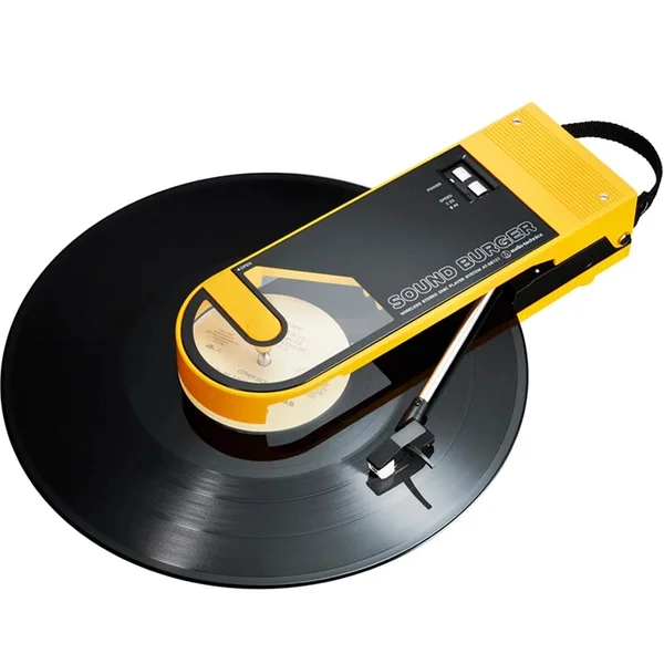 Audio-Technica Sound Burger AT-SB727 Fully Manual Wireless Bluetooth Portable Belt-Drive Turntable - Yellow