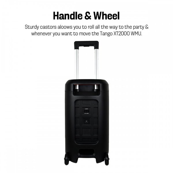Vinnfier Tango XT2000 Wireless Bluetooth Trolley Portable Speaker with FM Radio & Dual Wireless Handheld Microphones Vinnfier Tango XT2000 Wireless Bluetooth Trolley Portable Speaker with FM Radio & Dual Wireless Handheld Microphones