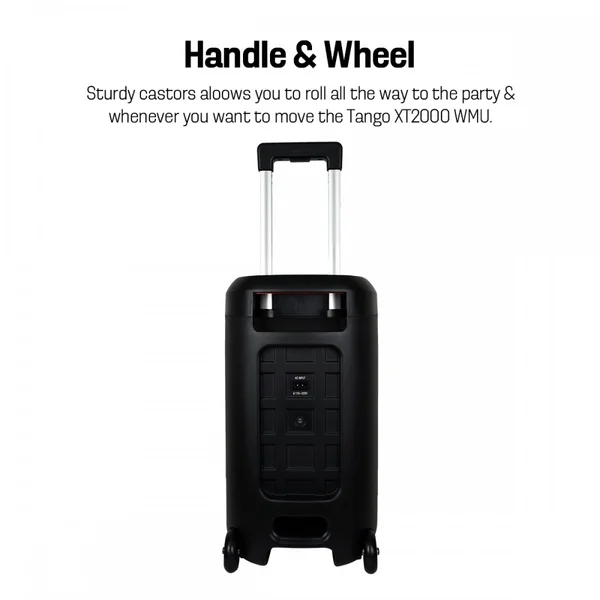 Vinnfier Tango XT2000 Wireless Bluetooth Trolley Portable Speaker with FM Radio & Dual Wireless Handheld Microphones