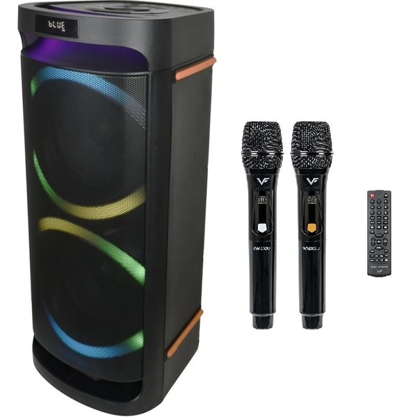 Vinnfier Tango XT5000 Wireless Bluetooth Portable Speaker with FM Radio & Dual Wireless Handheld Microphones