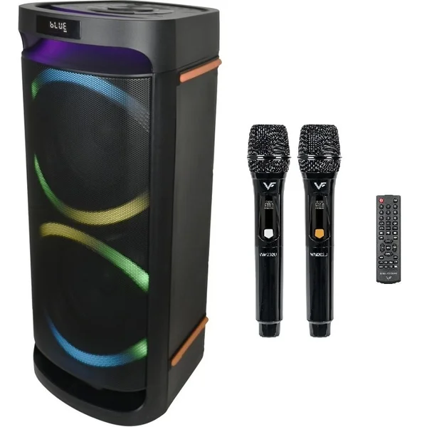 Vinnfier Tango XT5000 Wireless Bluetooth Portable Speaker with FM Radio & Dual Wireless Handheld Microphones