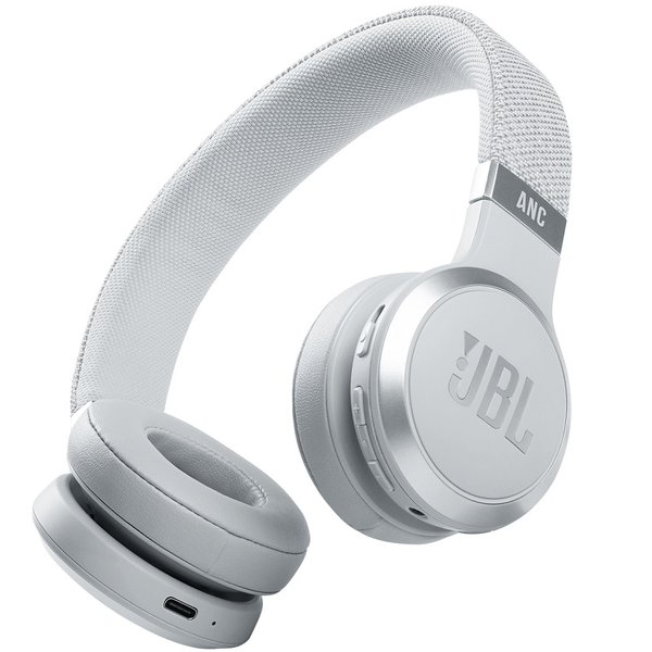 JBL Live 460NC Wireless Bluetooth Noise-Cancelling On-Ear Headphone with Mic - White JBL Live 460NC Wireless Bluetooth Noise-Cancelling On-Ear Headphone with Mic - White