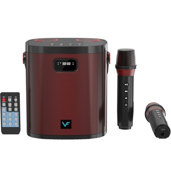 Vinnfier Tango Pro 1 Wireless Bluetooth Karaoke Portable Speaker with FM Radio & Dual Wireless Handheld Microphones