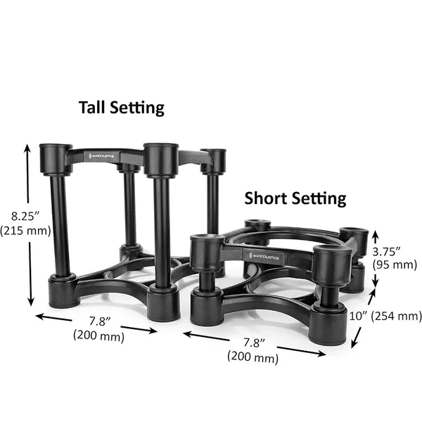 IsoAcoustics ISO-200 Isolation Desktop Speaker Stands for Large Sized Speakers and Studio Monitors (Pair)