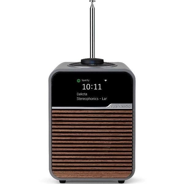 Ruark R1S Smart Radio Wireless Bluetooth Desktop Speaker with Alarm Clock & FM Radio - Mid Grey Lacquer Ruark R1S Smart Radio Wireless Bluetooth Desktop Speaker with Alarm Clock & FM Radio - Mid Grey Lacquer