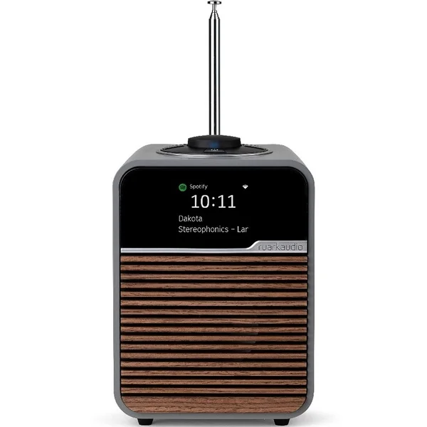Ruark R1S Smart Radio Wireless Bluetooth Desktop Speaker with Alarm Clock & FM Radio - Mid Grey Lacquer