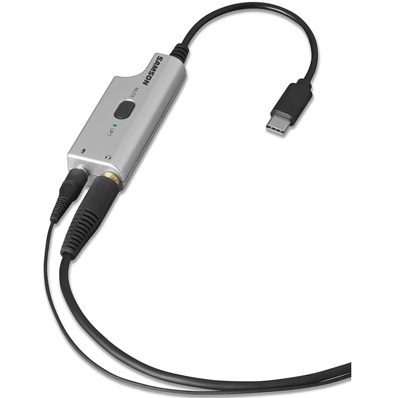 Samson LMU1 Broadcast Omnidirectional Lavalier Microphone with Type-C/A USB Adapter Bundle