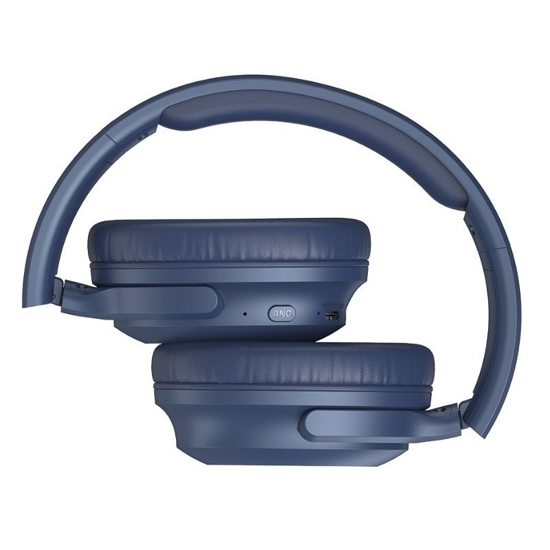 Vinnfier ANC 500 BT Wireless Bluetooth Active Noise-Cancelling Over-Ear Headphone with Mic - Dark Blue