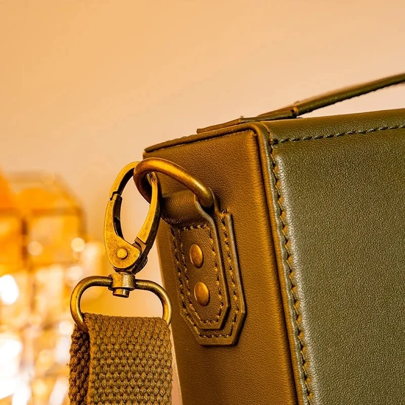 Cayin Multi-Functional Nappa Leather Carrying Case with Sling/Handle for Amplifiers, DAPs and IEMs - Olive Drab Green