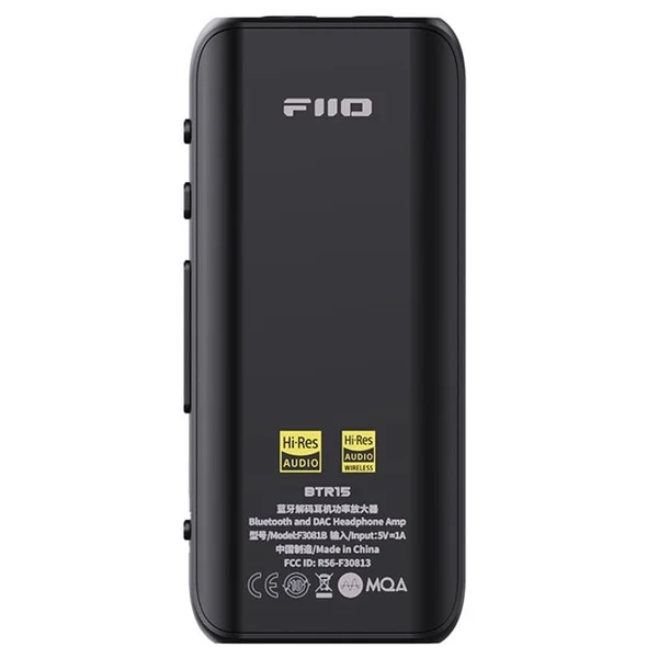 FiiO BTR15 MQA Wireless Bluetooth Portable Headphone Amplifier & USB DAC with Mic - Black