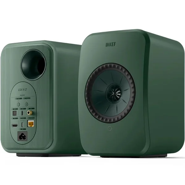KEF LSX II LT Multi-Room Wireless Bluetooth/WiFi Network Desktop Bookshelf Speakers (with HDMI) - Sage Green