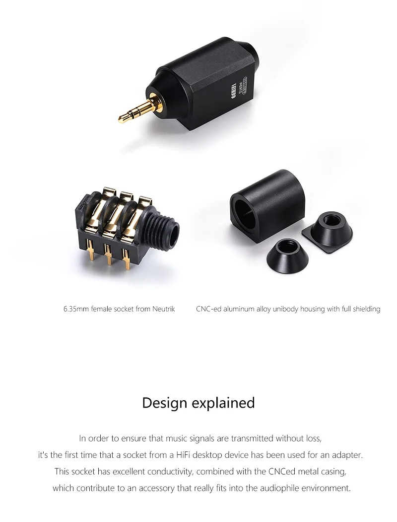 ddHiFi DJ65M 3.5mm TRS Male to 6.35mm TRS Female Adapter
