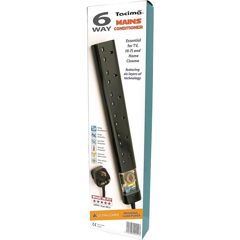 Tacima CS947 6-Way Power Conditioner with Surge Protection (UK/SG)
