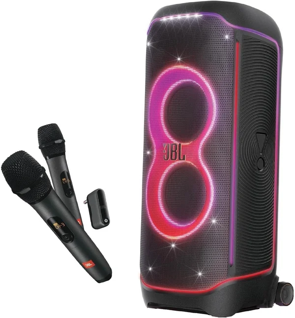 JBL Partybox Ultimate Wireless Bluetooth/WiFi Network Trolley Portable Speaker with Dual Wireless Handheld Microphones