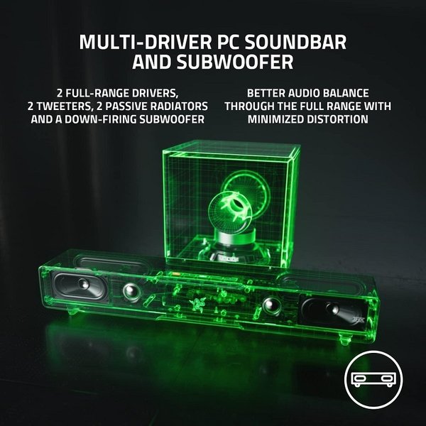 Razer Leviathan V2 Wireless Bluetooth USB Desktop Soundbar Speaker with Subwoofer Razer Leviathan V2 Wireless Bluetooth USB Desktop Soundbar Speaker with Subwoofer